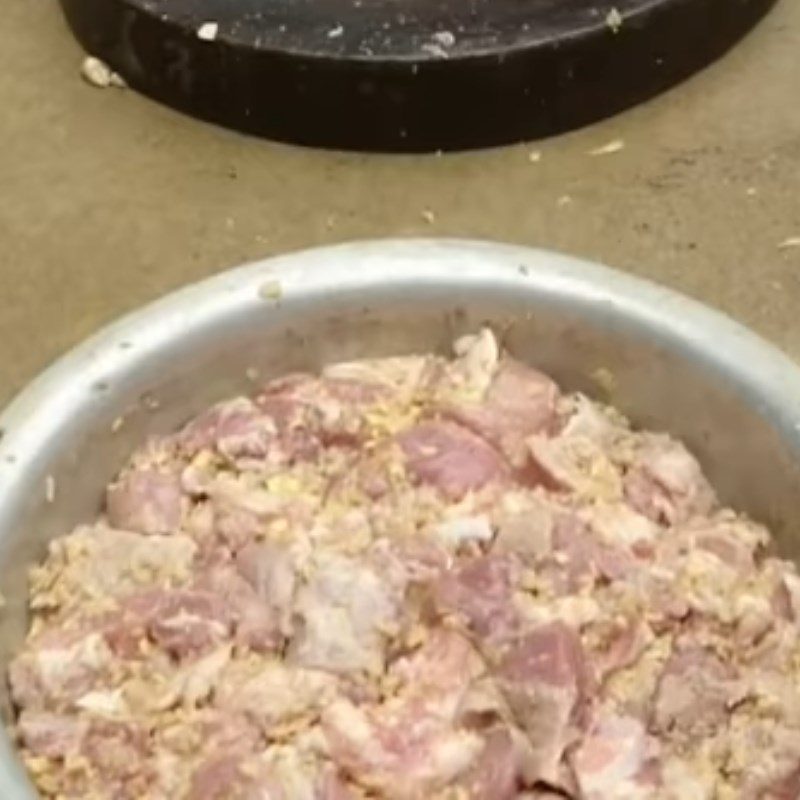 Step 2 Prepare the ginger and marinate the pork Grilled Pork with Ginger and Fermented Rice