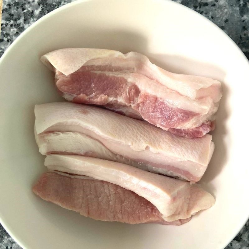 Step 1 Prepare the pork belly Sweet and Salty Braised Pork Belly