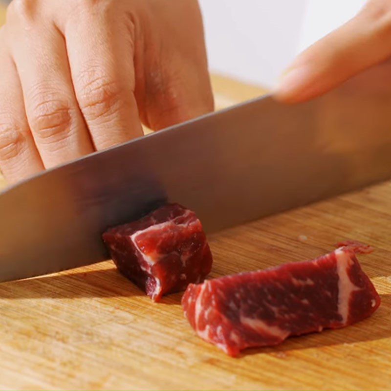 Step 1 Prepare beef for grilled beef with satay