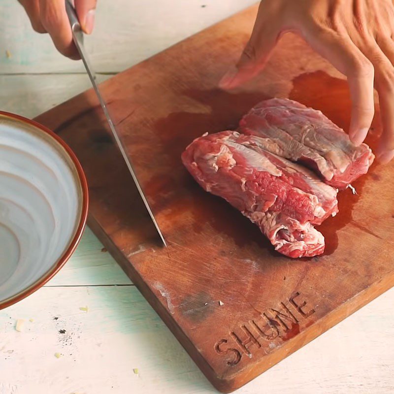 Step 1 Prepare the beef for Coconut Milk Beef Curry