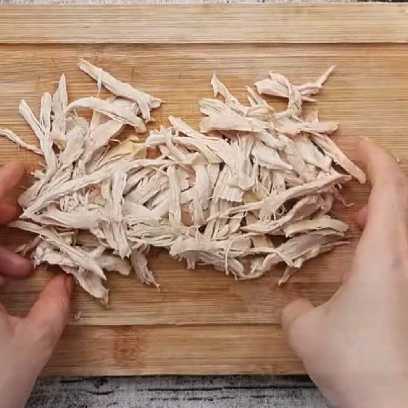 Step 1 Prepare chicken Gỏi gà xoài xanh