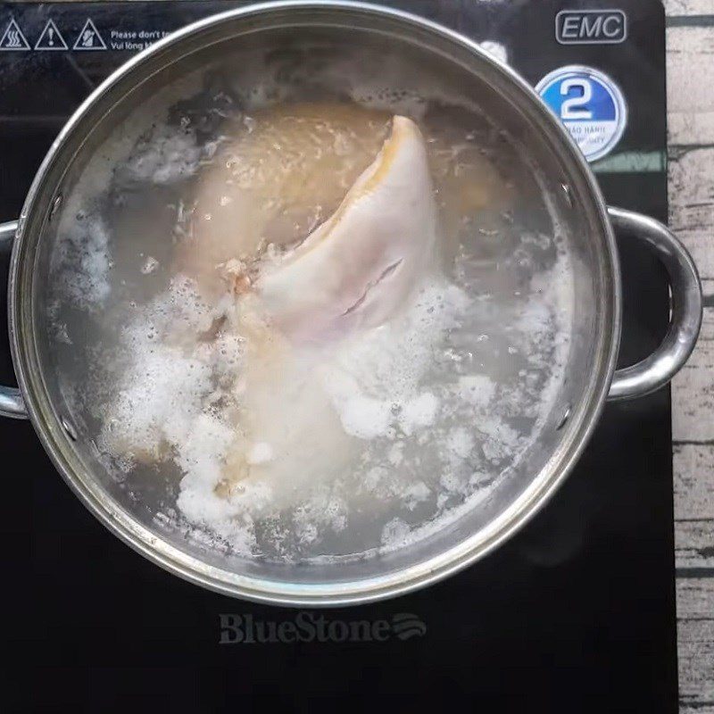 Step 1 Prepare the chicken for Green Mango Chicken Salad