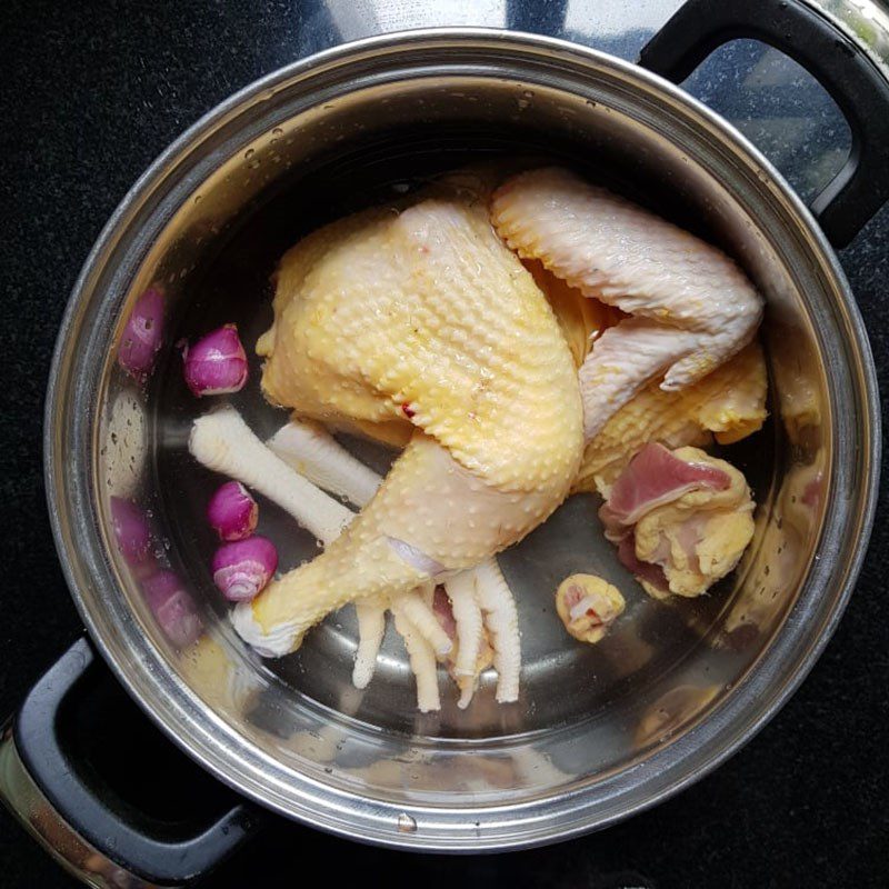 Step 1 Prepare and boil chicken for cabbage salad