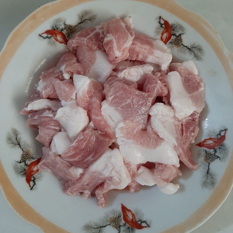 Step 1 Prepare the pork for Stir-fried Mon Squash with Pork