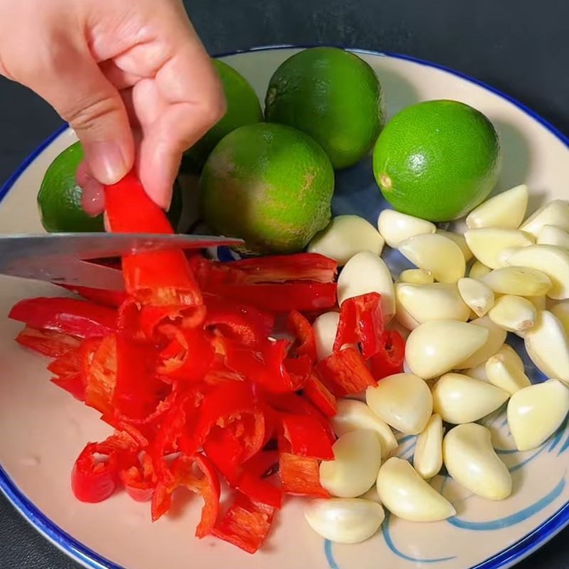 Step 2 Prepare garlic, chili, and lime Gỏi chả lụa