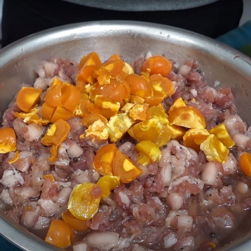 Step 3 Prepare salted eggs and mix the filling Salted egg sausage