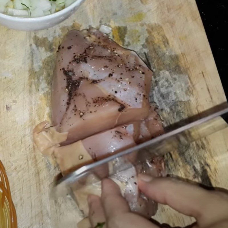 Step 2 Prepare the chicken breast Steamed chicken breast with lime leaves