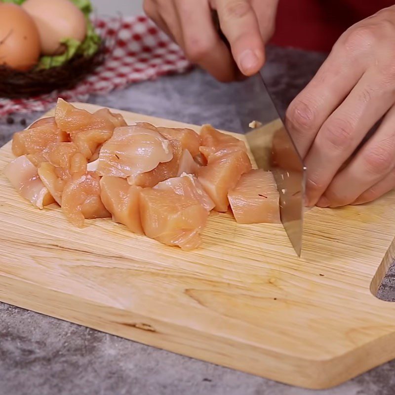 Step 2 Prepare the chicken breast for Green Chili Fried Rice