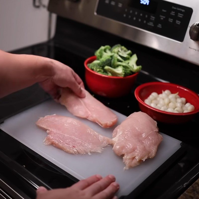 Step 2 Preparing chicken breast Honey mustard chicken breast