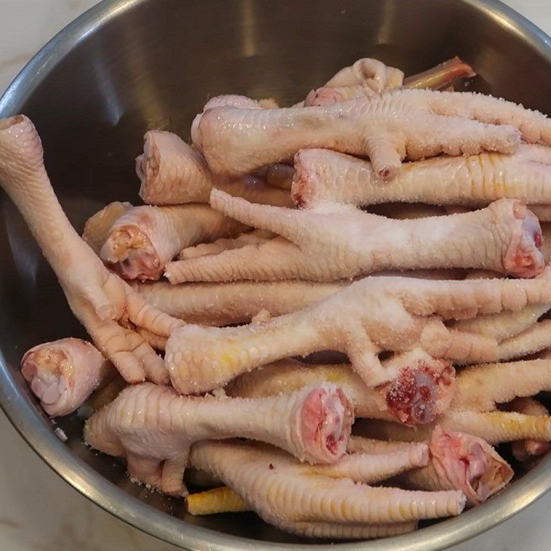 Step 1 Prepare and boil chicken feet Bone-removed Chicken Feet soaked in Lemongrass and Calamansi