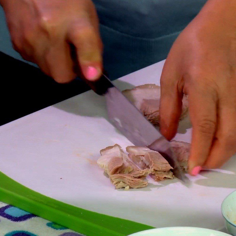 Step 1 Prepare and boil shrimp and pork for Snow Mushroom Salad with Shrimp, Pork, and Lotus Stem