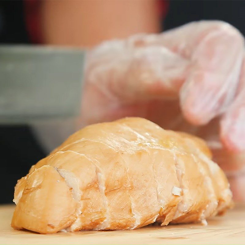 Step 1 Prepare and boil chicken breast for Chicken Udon Noodles with Miso Sauce