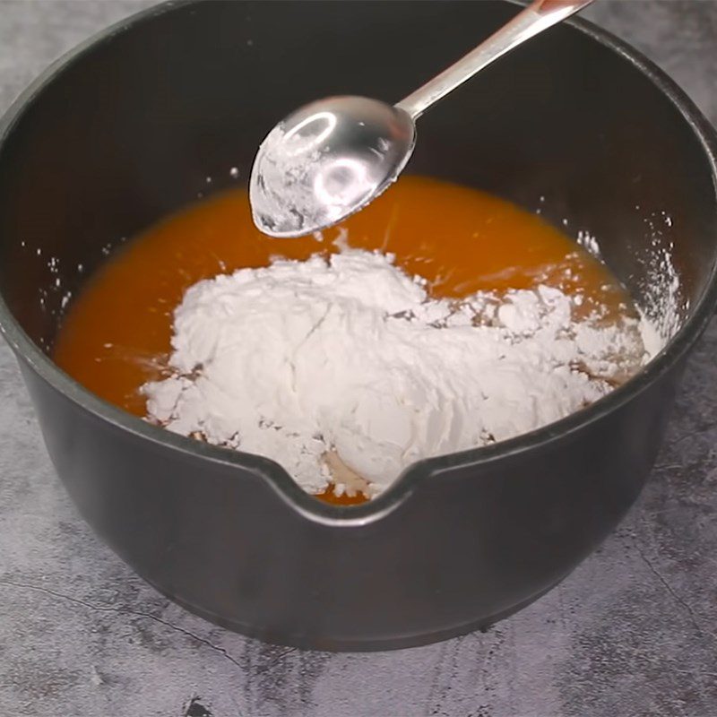 Step 1 Prepare and cook the orange juice mixture for Chewy Orange Coconut Candy