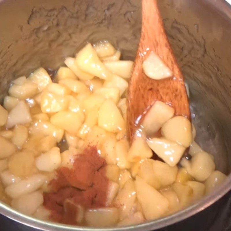 Step 3 Prepare and cook the apple filling for Danish apple pastry