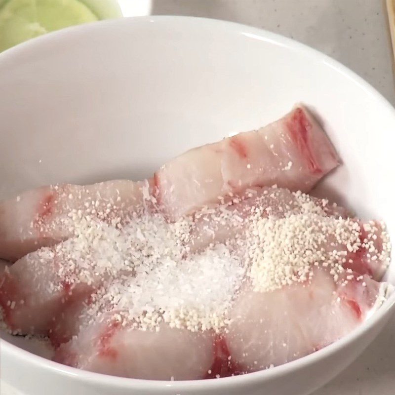 Step 1 Prepare and marinate the barramundi Grilled Barramundi with Mayo and Potatoes