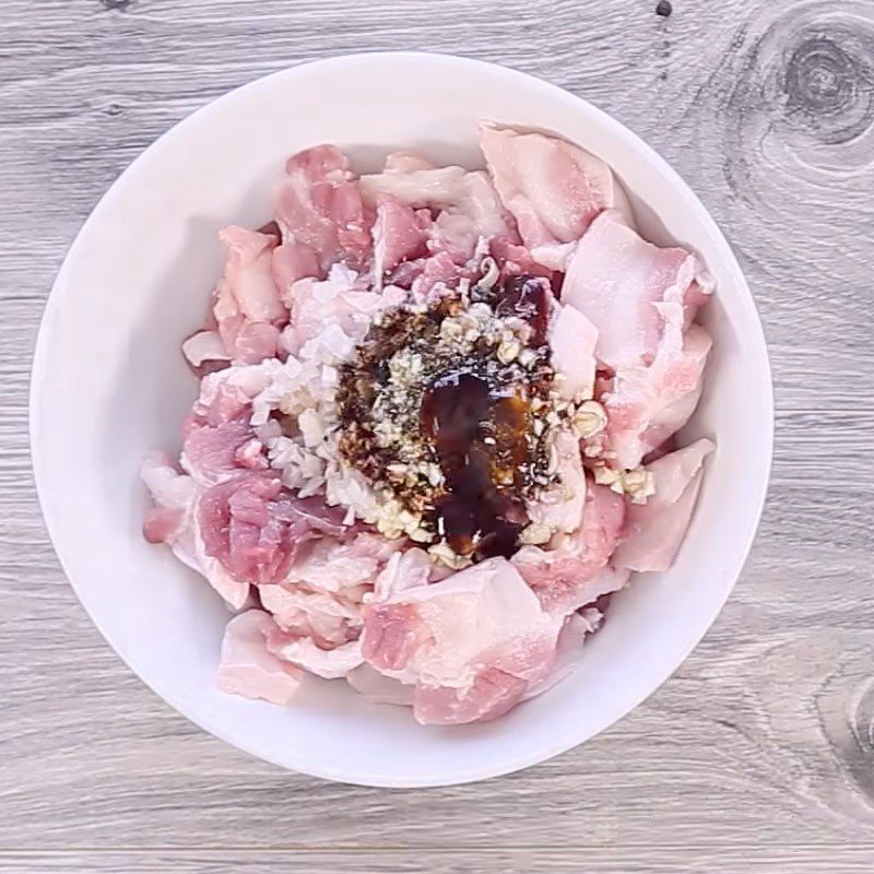 Step 1 Prepare and marinate the meat for Hanoi Bun Cha