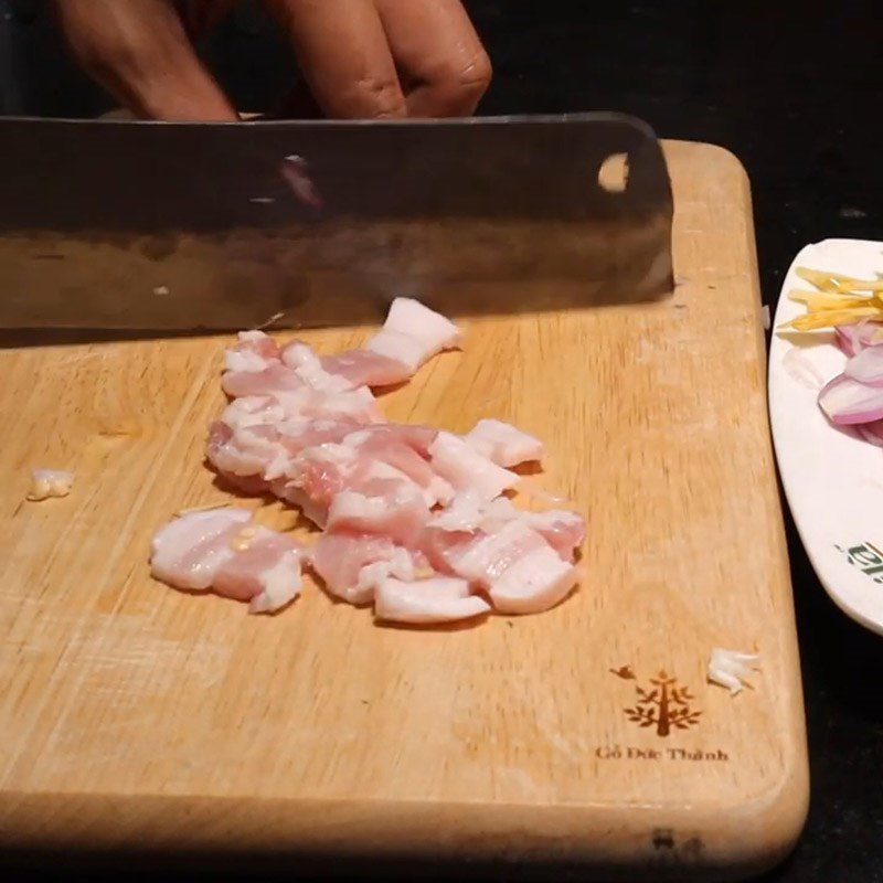 Step 3 Prepare and marinate the meat Dried snakehead fish steamed with pork belly