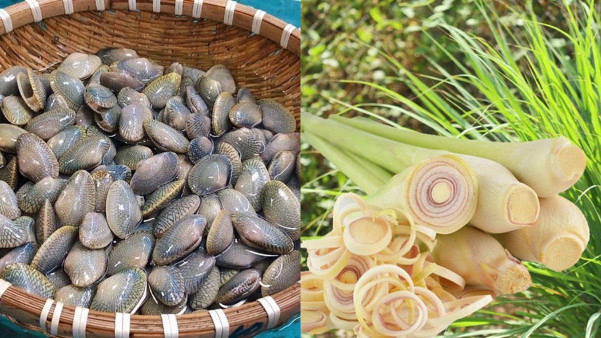 Ingredients for lemongrass steamed clams