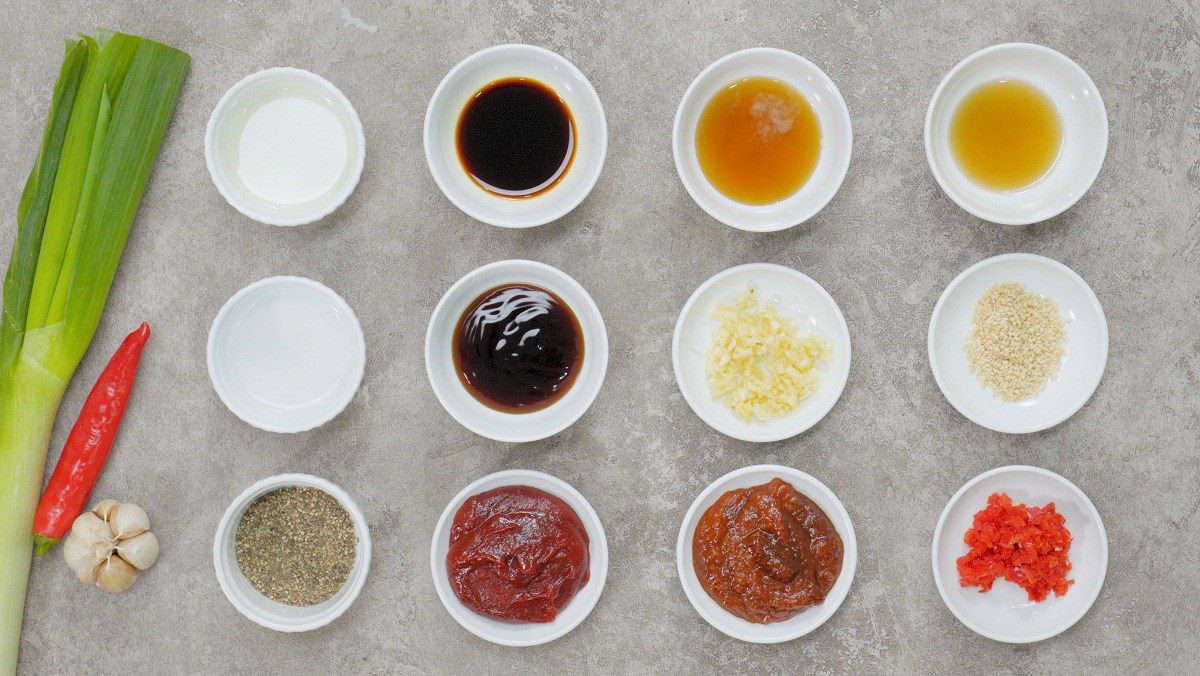 Ingredients for Korean BBQ dipping sauce