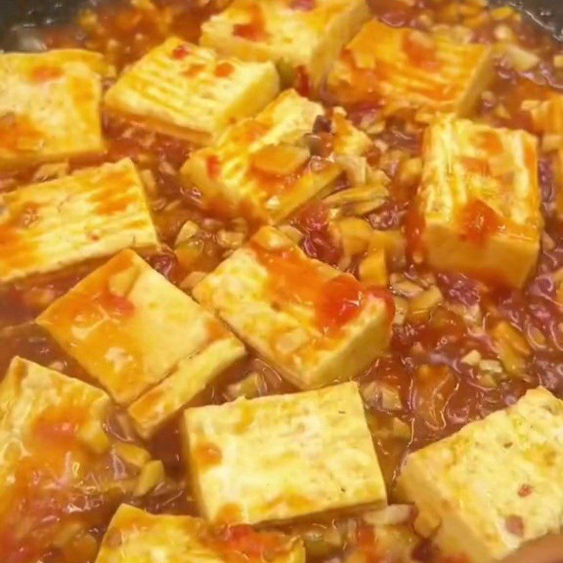 Step 3 Stir-fry Sichuan Tofu Vegetarian Sichuan Tofu Vegetarian (Recipe shared from Tiktok Vegetarian Kitchen XANH)