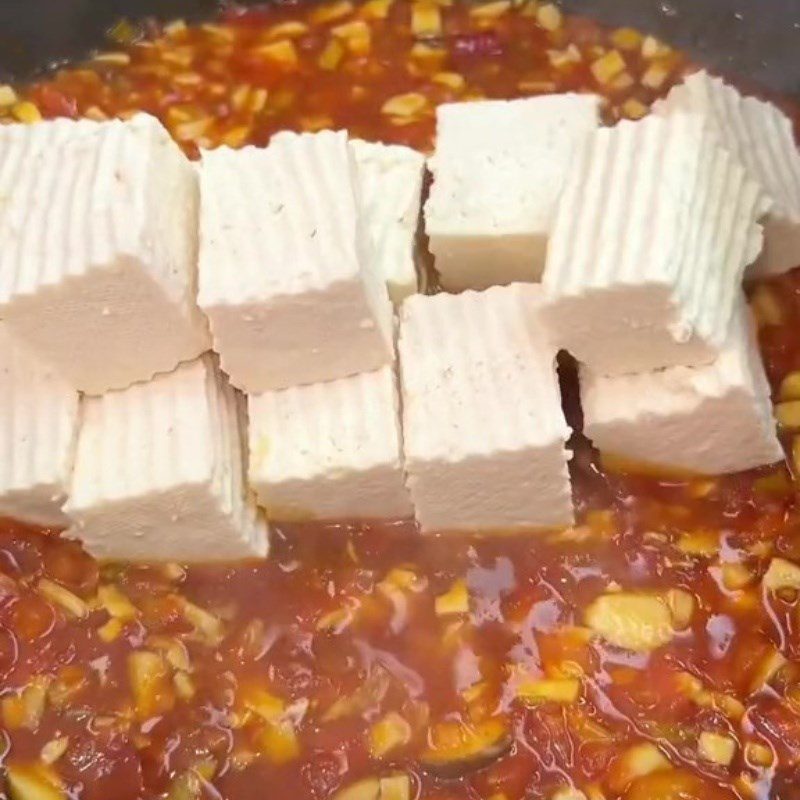 Step 3 Stir-fry Sichuan tofu Sichuan tofu (Recipe shared from Tiktok Vegetarian Kitchen XANH)