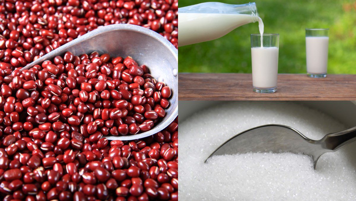 Ingredients for making red bean milk using a nut milk maker