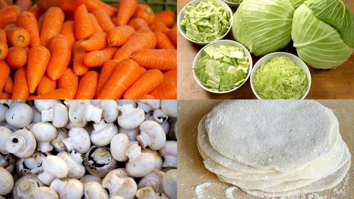 Ingredients for Korean steamed dumplings