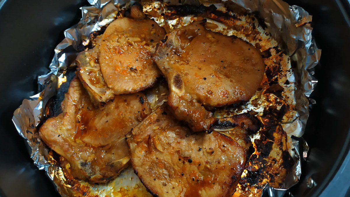 Grilled Pork Ribs in Foil with an Air Fryer