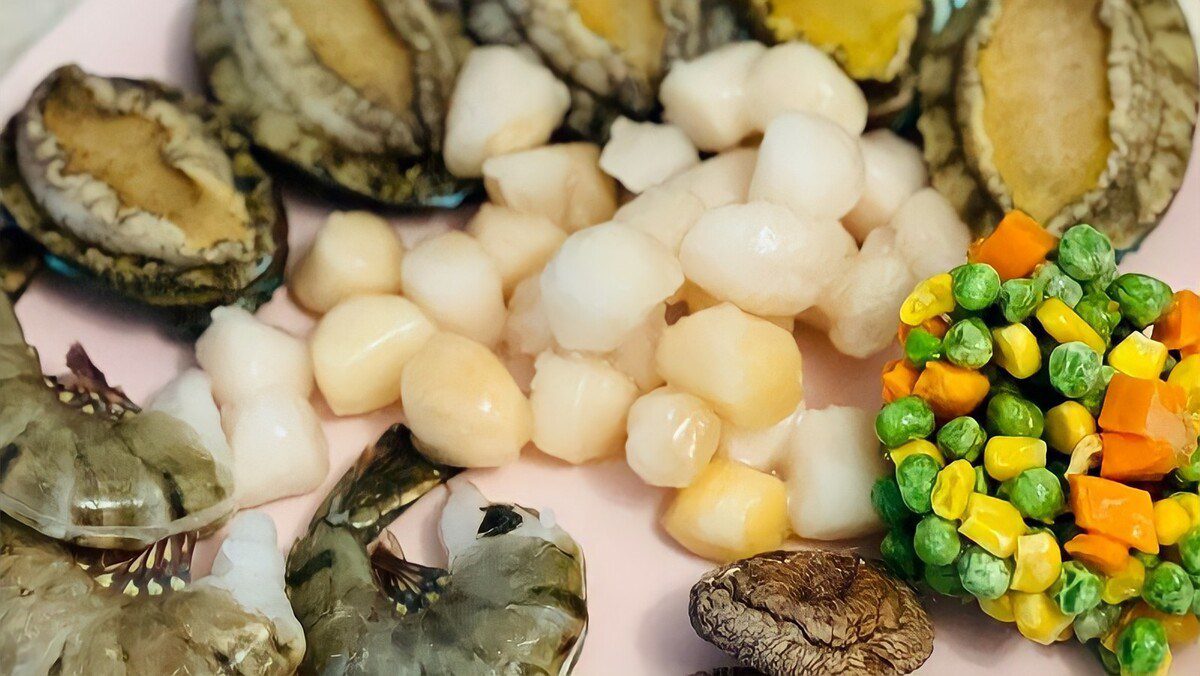 Ingredients for abalone seafood soup