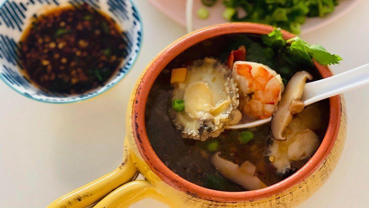 Seafood abalone soup