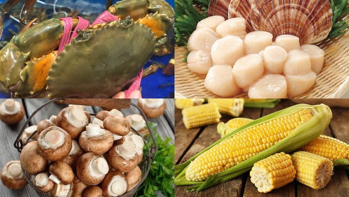 Ingredients for crab mushroom soup