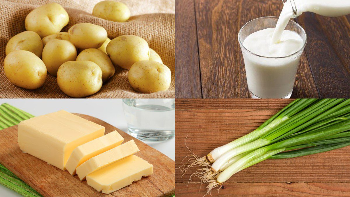 Ingredients for potato milk soup