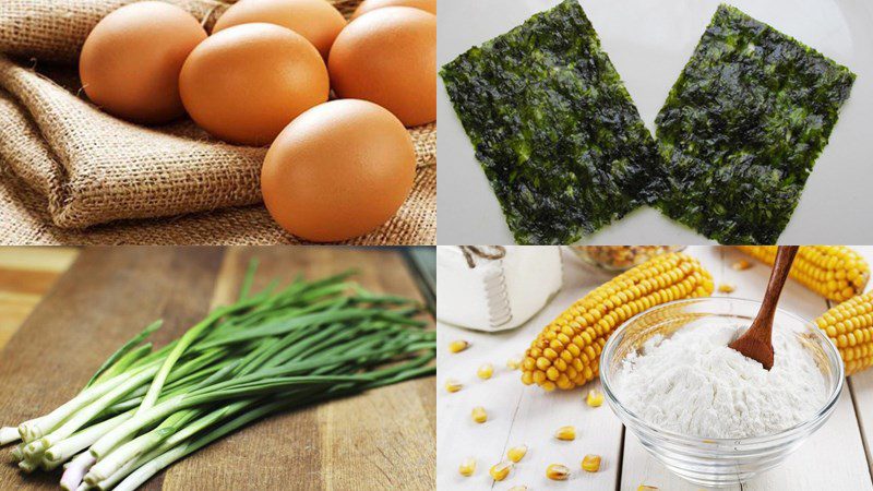 Ingredients for egg soup dish