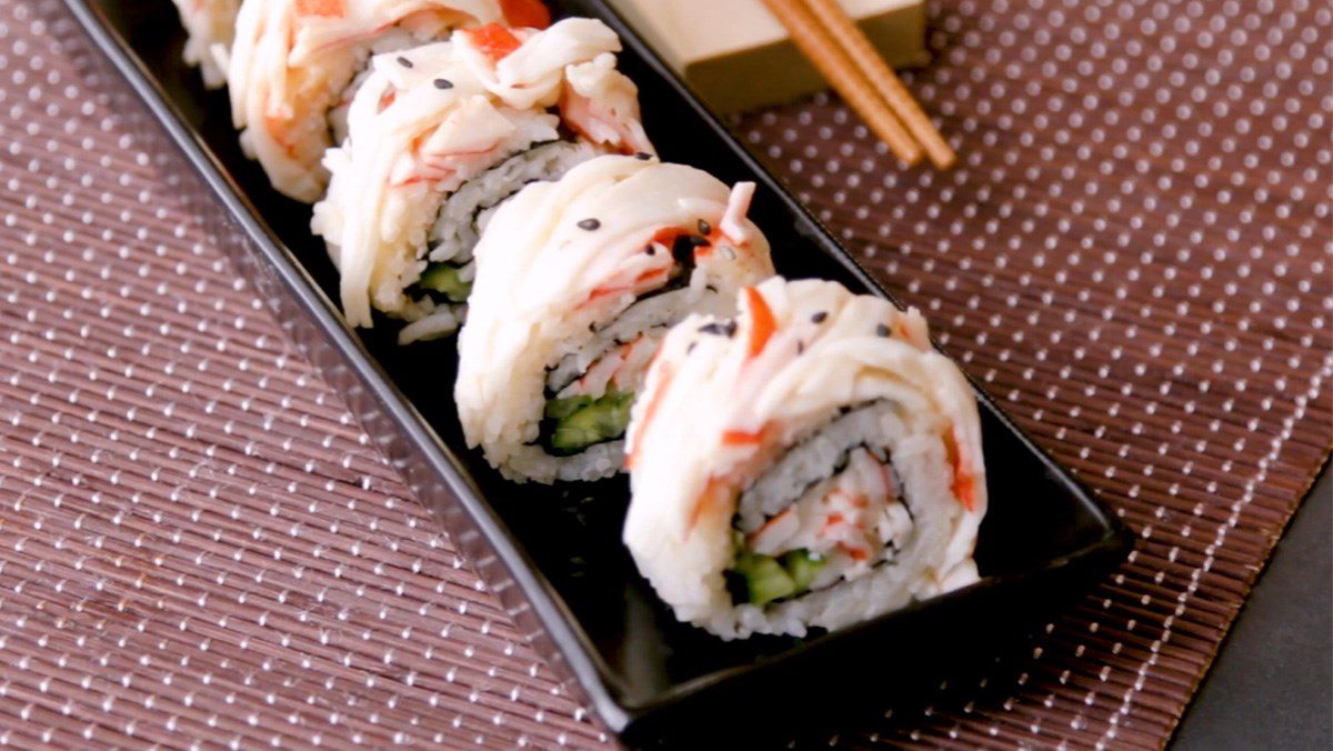 Crab stick sushi