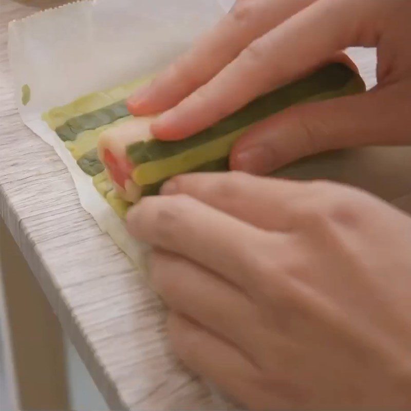 Step 4 Create watermelon shape Butter cookie in watermelon shape