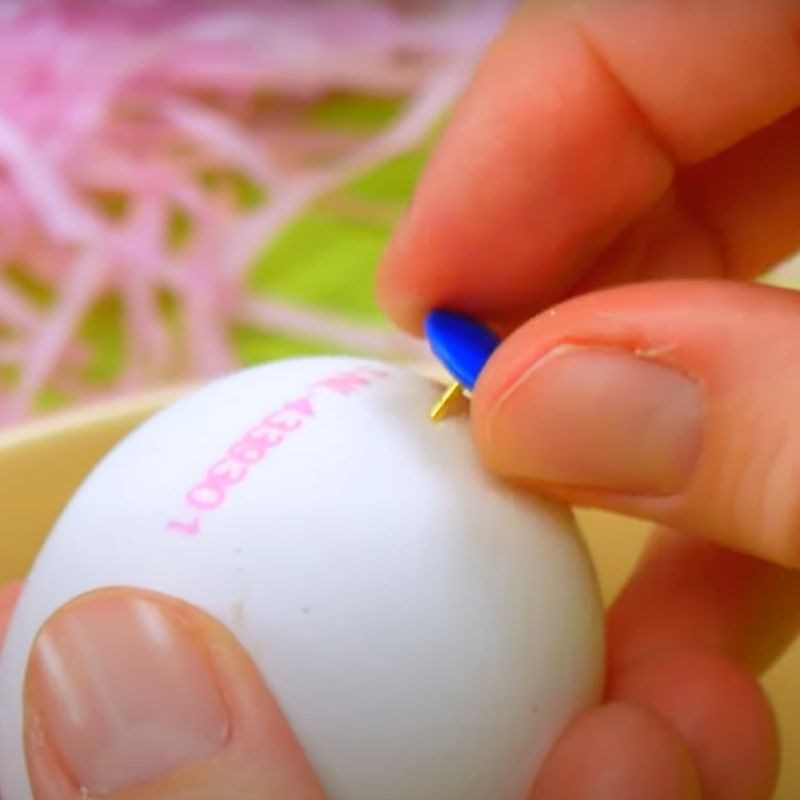 Step 1 Remove the eggshell for Colorful Egg Decoration with Flowers and Leaves