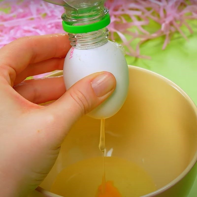 Step 1 Remove the eggshell for Colorful Egg Decoration with Flowers and Leaves