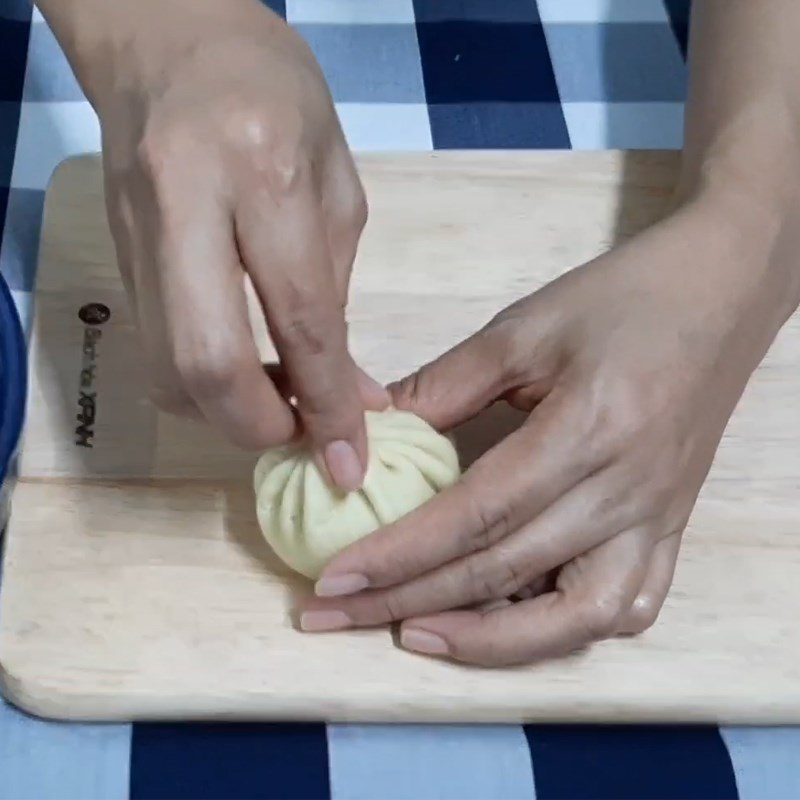 Step 7 Forming the bao Sweet potato bao with red bean filling