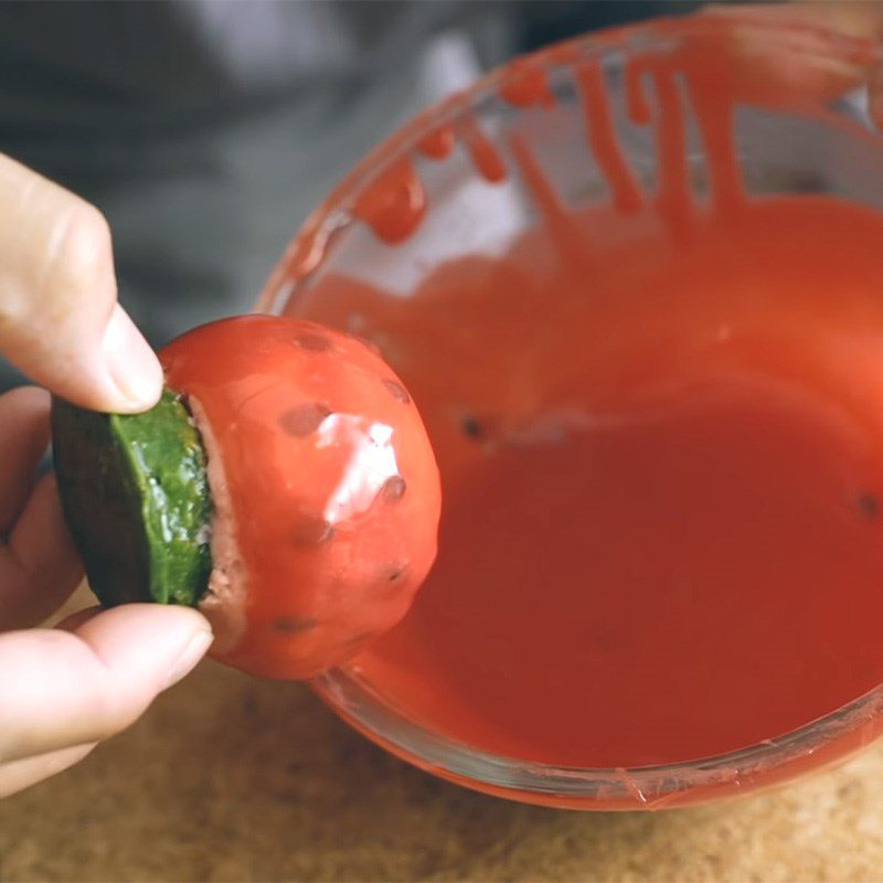 Step 12 Shaping the mousse cake Watermelon mousse cake