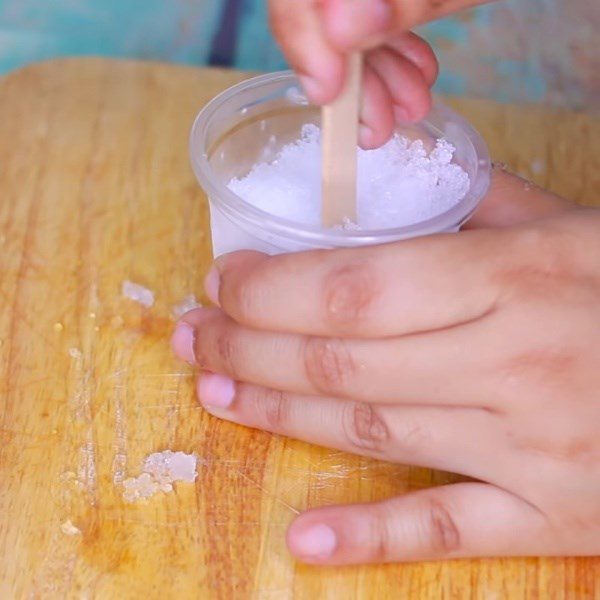 Step 2 Shape the Ice Cream Stick Fruit Syrup Ice Cream