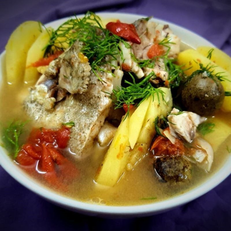 Step 4 Product Grilled seabass soup with pineapple