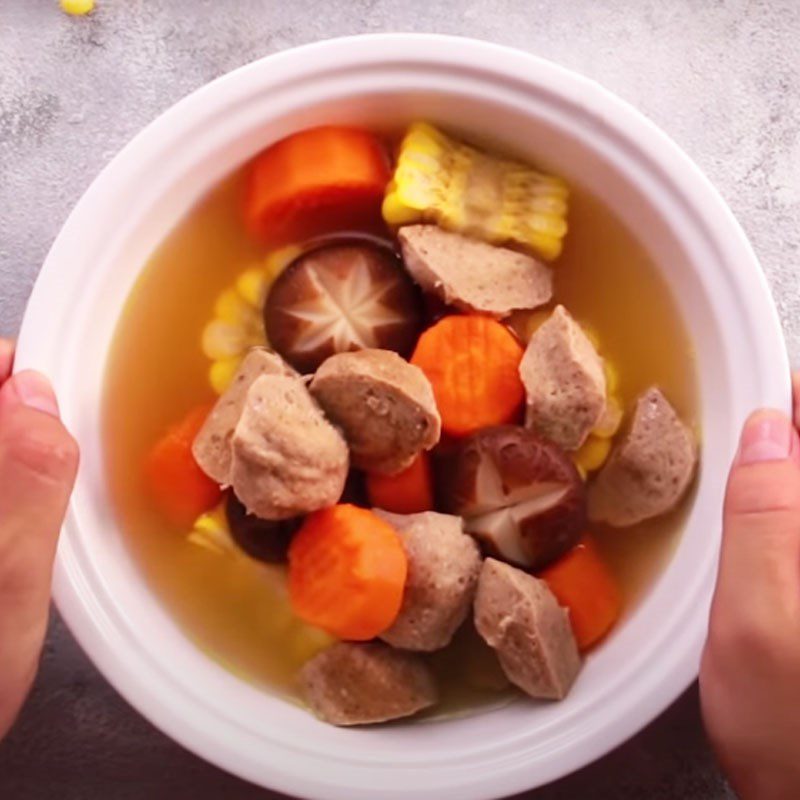 Step 5 Final product Beef ball soup with vegetables