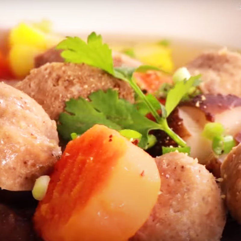 Step 5 Final product Beef ball soup with vegetables