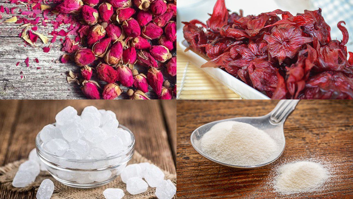 Ingredients for dried rose tea jelly