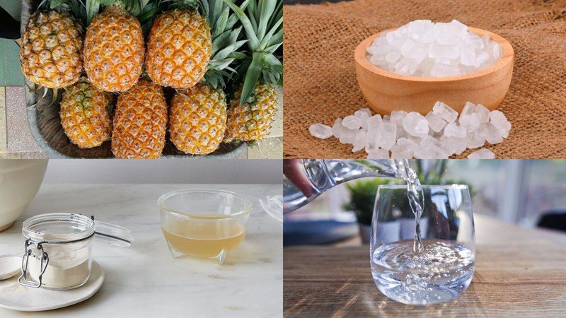 Ingredients for pineapple jelly dish