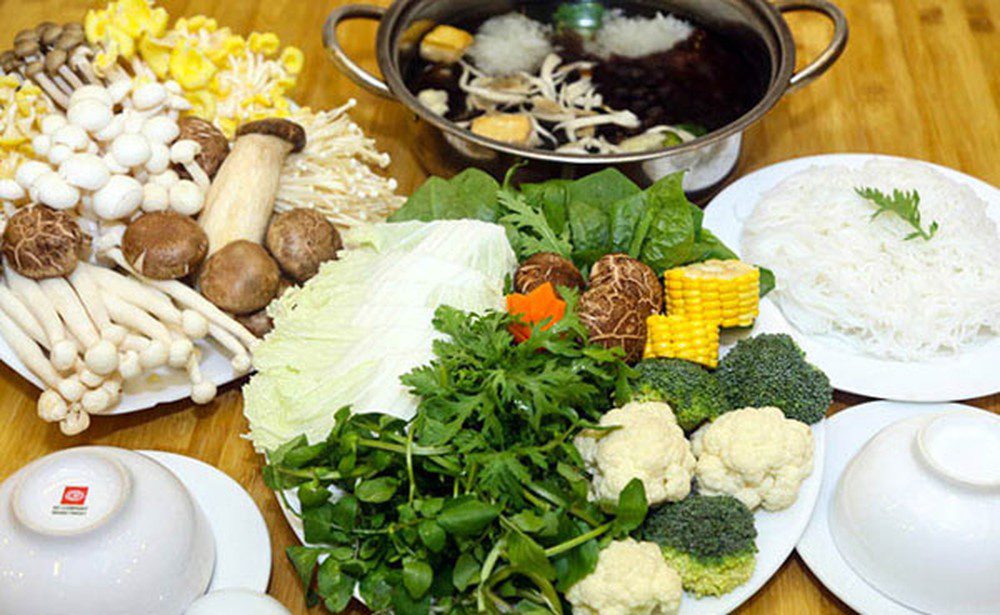 Ingredients for vegetarian hot pot