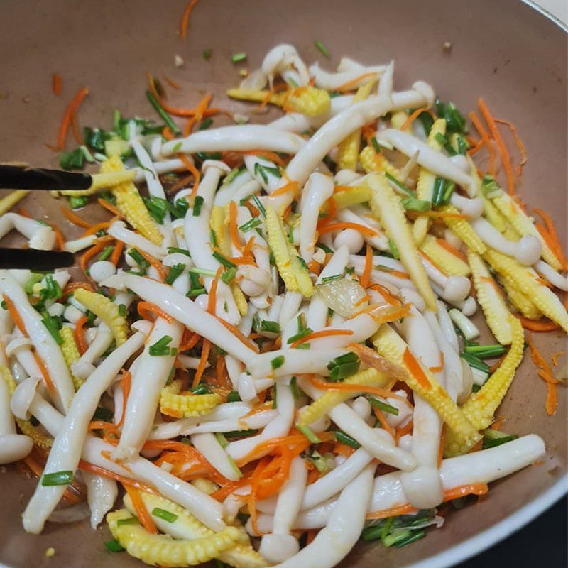 Step 4 Final Product Vegetarian Seafood Mushroom Stir-fry