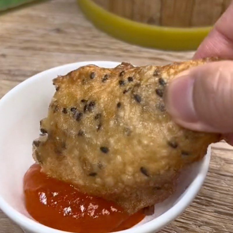 Step 4 Final product Crispy fried Sake (Recipe from Tiktok channel Green Vegetarian Kitchen)