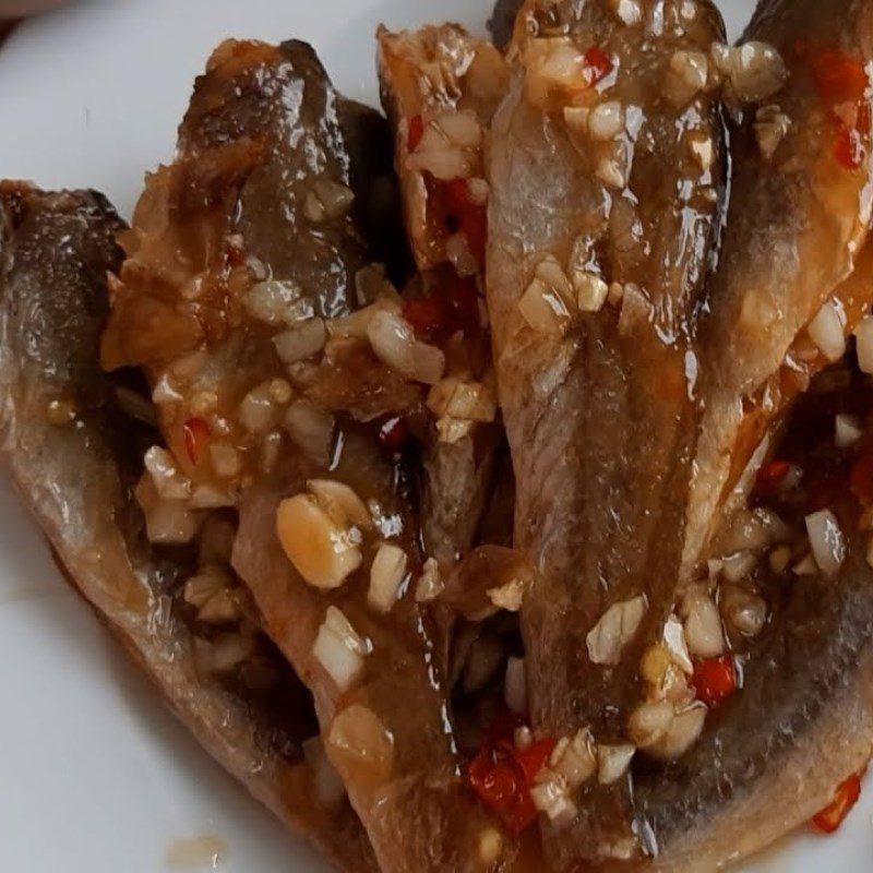 Step 4 Final product Dried mullet fish fried with fish sauce