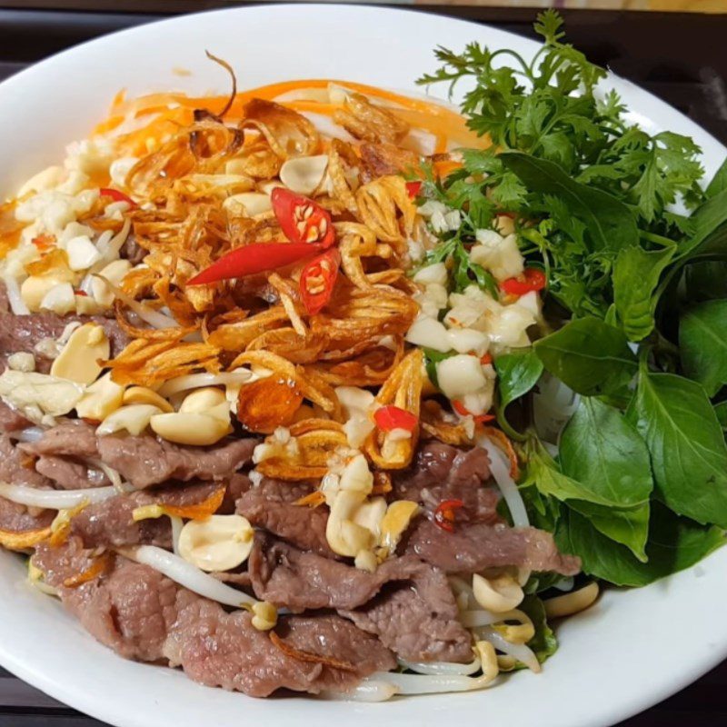 Step 6 Final Product Sweet and sour beef noodle salad